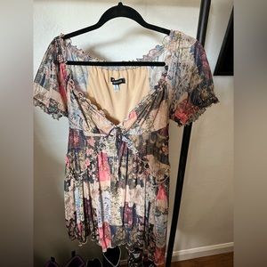 Cute cat print dress